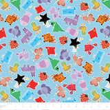 Collection Formes Joyeuses-Animaux Joyeux-Bleu-100% Coton-60260102-02