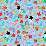 Collection Formes Joyeuses-Animaux Joyeux-Bleu-100% Coton-60260102-02