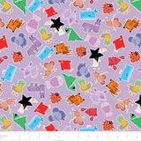 Happy Shapes Collection-Happy Animals-Purple-100% Cotton-60260102-03