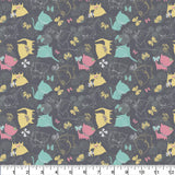KITTEN'S MEOW-PLAY DATE IN IRON -Fat Quarter Single -Cotton