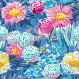 Par-fectly Putt Together Collection-Par The Daisy-Quilting Cotton- Blue- 64260208-02