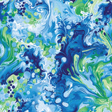 Treasure Tide Collection-Reefwave-Quilting Cotton- Blue -64260307-01