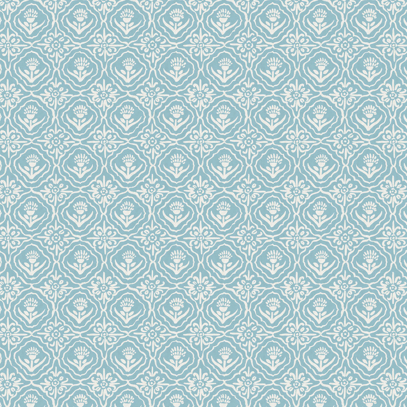 Garden Seeds Collection-Tulip Tiles-Blue-100% Cotton 66230104-01