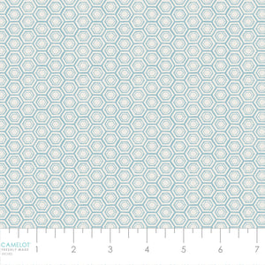 Garden Seeds Collection-Hexies-Blue-100% Cotton 66230107-01