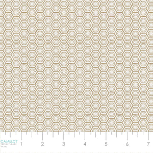 Collection Semences de Jardin-Hexagones-Brun Clair-100% Coton-66230107-03
