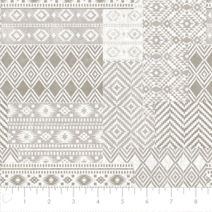 Catalogue 2024 - Polaire et flanelle - Patchwork géométrique texturé - Flanelle de coton crème - 6230303B-01