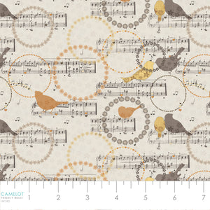 Song Bird Collection-Song Bird Melody-Cream-Quilting Fabrics-66240101-01