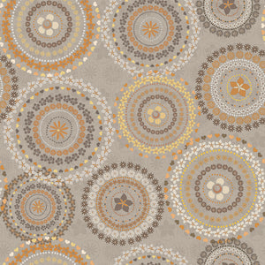 Song Bird Collection-Mandalas-Taupe-Quilting Fabrics-66240102-02