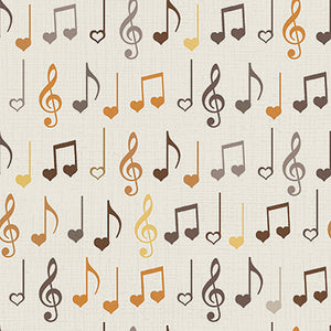 Song Bird Collection-Musical Notes-Cream-Quilting Fabrics-66240104-01