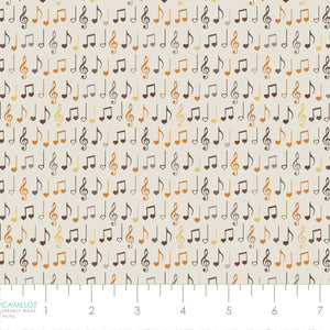 Song Bird Collection-Musical Notes-Cream-Quilting Fabrics-66240104-01