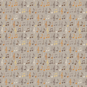 Song Bird Collection-Musical Notes-Taupe-Quilting Fabrics-66240104-02