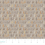 Song Bird Collection-Musical Notes-Taupe-Quilting Fabrics-66240104-02