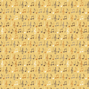 Song Bird Collection-Musical Notes-Yellow-Quilting Fabrics-66240104-03