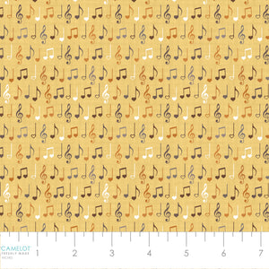 Song Bird Collection-Musical Notes-Yellow-Quilting Fabrics-66240104-03