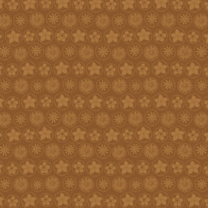 Song Bird Collection-Floral Coins-Light Brown-Quilting Fabrics-66240105-01