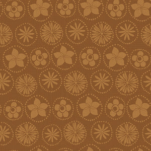 Song Bird Collection-Floral Coins-Light Brown-Quilting Fabrics-66240105-01