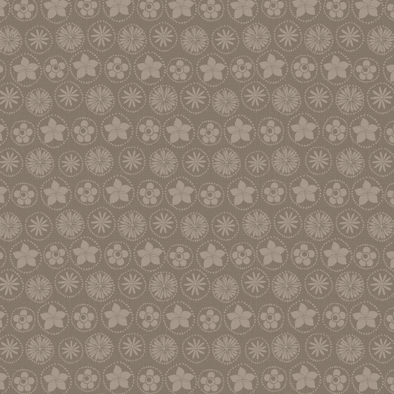 Song Bird Collection-Floral Coins-Taupe-Quilting Fabrics-66240105-02