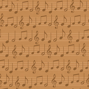 Song Bird Collection-Music Sheets-Light Brown-Quilting Fabrics-66240106-01