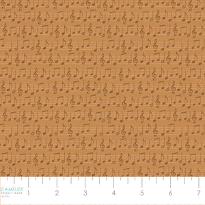 Song Bird Collection-Music Sheets-Light Brown-Quilting Fabrics-66240106-01