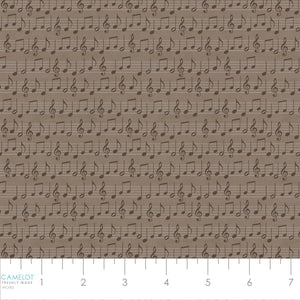 Song Bird Collection-Music Sheets-Taupe-Quilting Fabrics-66240106-02