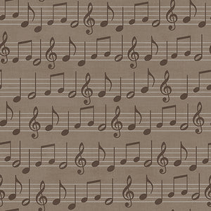 Song Bird Collection-Music Sheets-Taupe-Quilting Fabrics-66240106-02