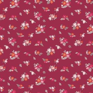 Blooming Hearts Collection-Fluttering Florals-Burgundy-66240203-02