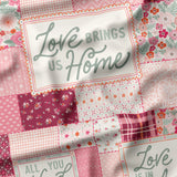 Blooming Hearts Collection-Patchwork Panel-Multi-66240209P-01