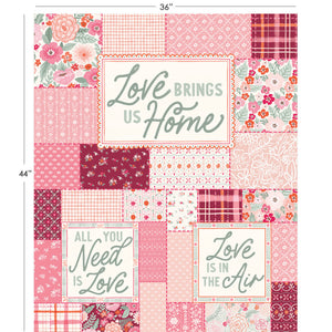 Blooming Hearts Collection-Patchwork Panel-Multi-66240209P-01