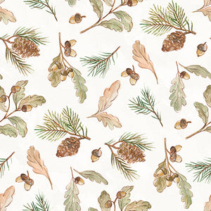 Living on Lake Time Collection-Forest Foliage-Off-White-100% Cotton-66250103-01