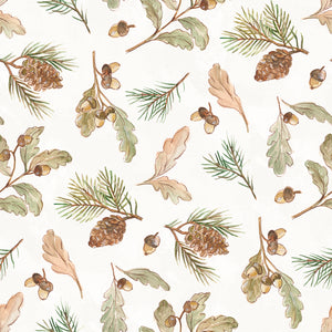 Living on Lake Time Collection-Forest Foliage-Off-White-100% Cotton-66250103-01
