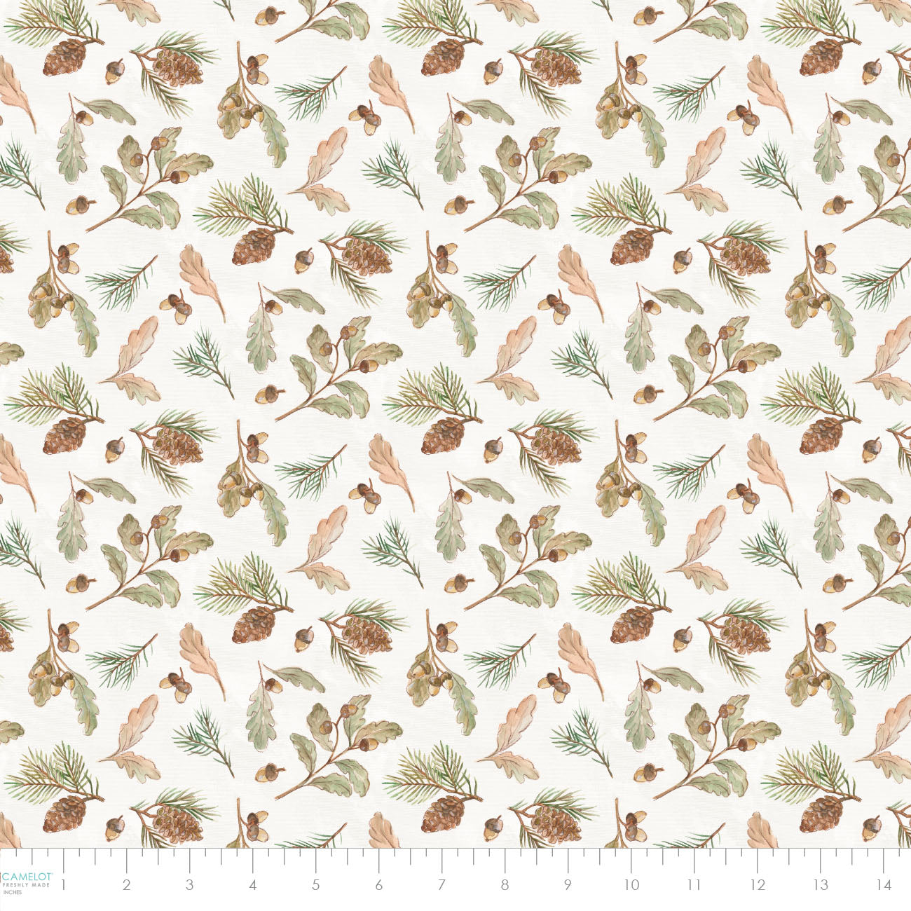Living on Lake Time Collection-Forest Foliage-Off-White-100% Cotton-66250103-01