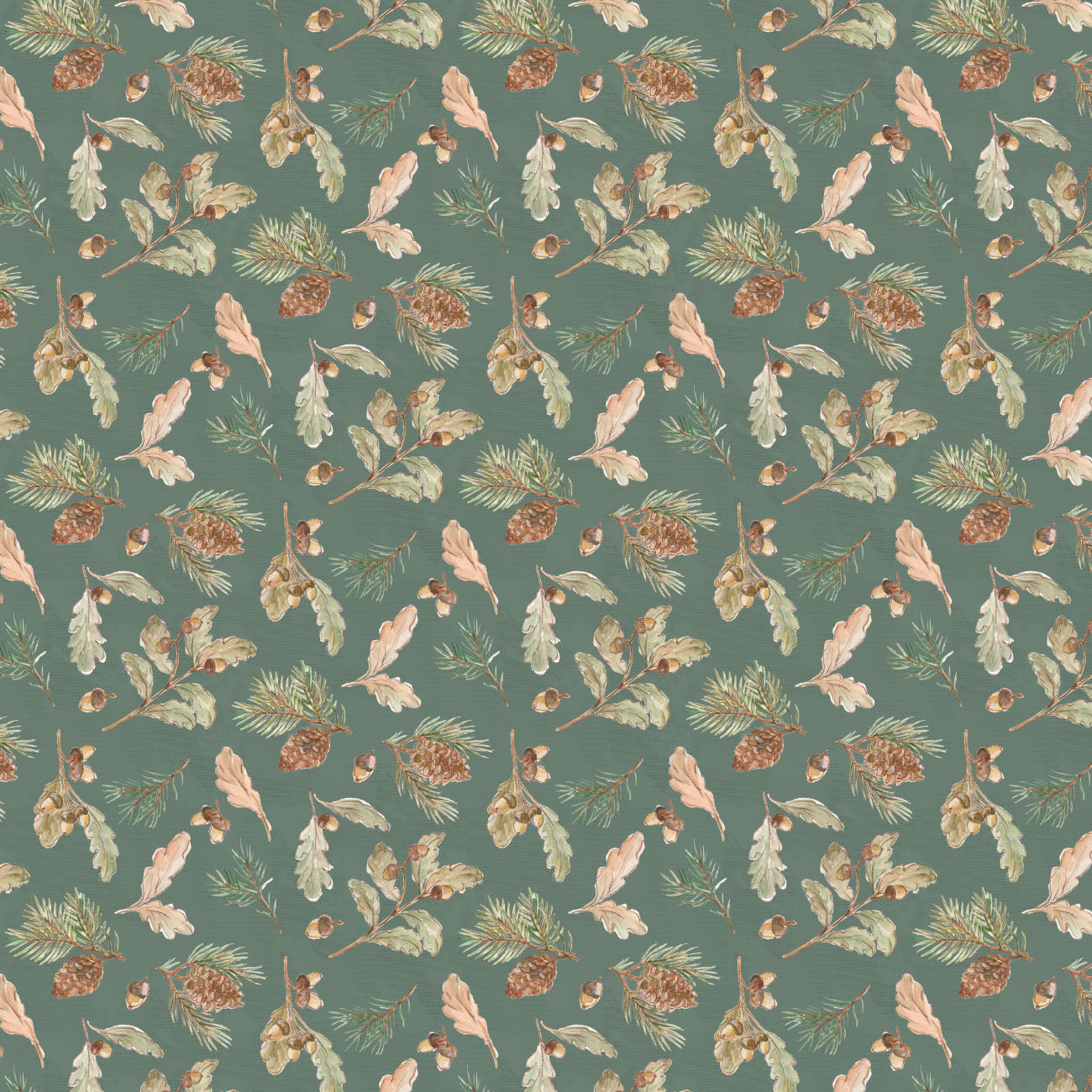 Living on Lake Time Collection-Forest Foliage-Dark Green-100% Cotton-66250103-02