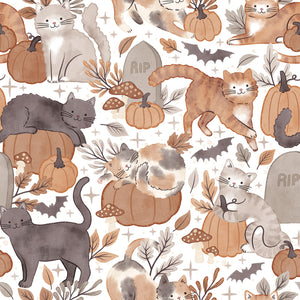 Pumpkins and Paws Collection-Pumpkins and Paws-White-100% Cotton-66250201-01