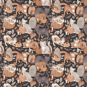 Pumpkins and Paws Collection-Pumpkins and Paws-Charcoal-100% Cotton-66250201-02
