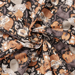Pumpkins and Paws Collection-Pumpkins and Paws-Charcoal-100% Cotton-66250201-02