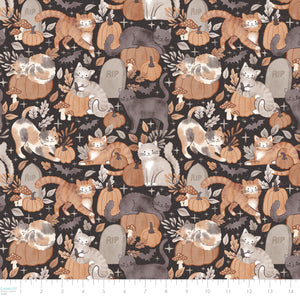 Pumpkins and Paws Collection-Pumpkins and Paws-Charcoal-100% Cotton-66250201-02