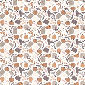Pumpkins and Paws Collection-Soft Hallows' Eve-White-100% Cotton-66250202-01