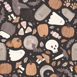 Pumpkins and Paws Collection-Soft Hallows' Eve-Charcoal-100% Cotton-66250202-02