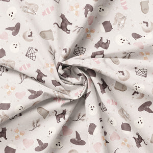 Pumpkins and Paws Collection-Soft Witch Familiars-Light Grey-100% Cotton-66250204-01