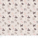 Pumpkins and Paws Collection-Soft Witch Familiars-Light Grey-100% Cotton-66250204-01