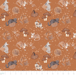 Pumpkins and Paws Collection-Forest Witch Familiars-Orange-100% Cotton-66250205-01