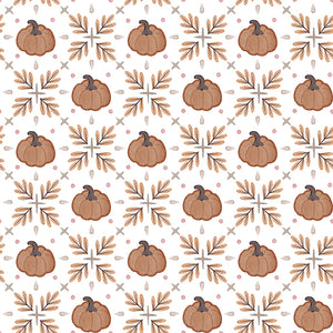 Pumpkins and Paws Collection-Pumpkin Trellis-White-100% Cotton-66250206-01