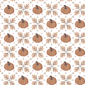 Pumpkins and Paws Collection-Pumpkin Trellis-White-100% Cotton-66250206-01