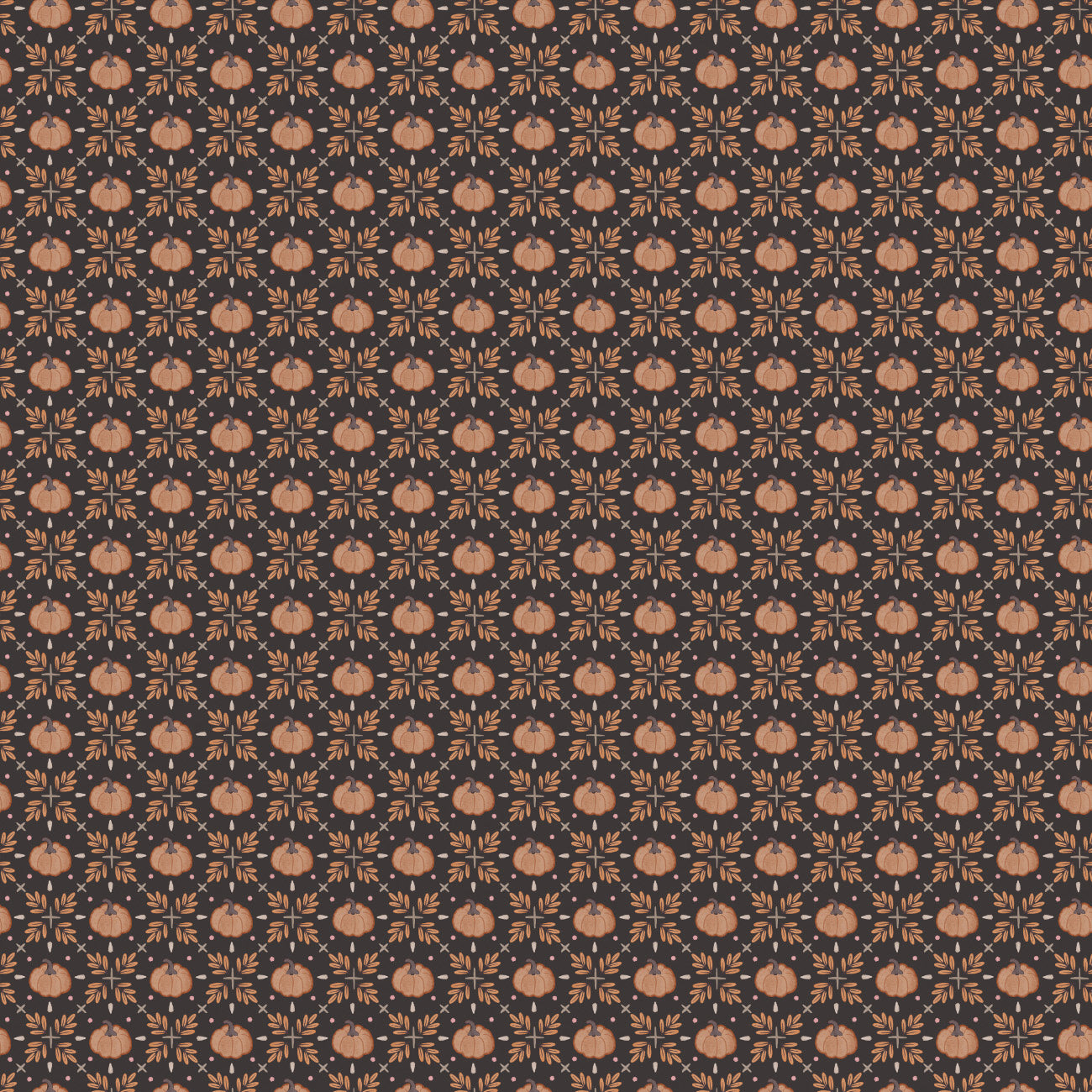 Pumpkins and Paws Collection-Pumpkin Trellis-Charcoal-100% Cotton-66250206-02