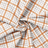 Pumpkins and Paws Collection-Harvest Plaid-White-100% Cotton-66250207-01