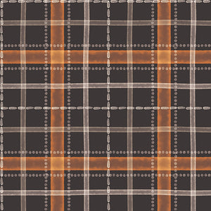 Pumpkins and Paws Collection-Harvest Plaid-Charcoal-100% Cotton-66250207-02