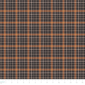 Pumpkins and Paws Collection-Harvest Plaid-Charcoal-100% Cotton-66250207-02