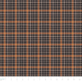 Pumpkins and Paws Collection-Harvest Plaid-Charcoal-100% Cotton-66250207-02