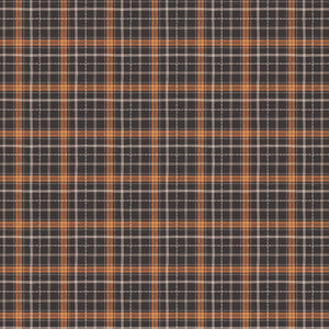 Pumpkins and Paws Collection-Harvest Plaid-Charcoal-100% Cotton-66250207-02