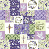 Blessings in Bloom Collection-Blessings Patchwork Block-Quilting Cotton-66250602-01